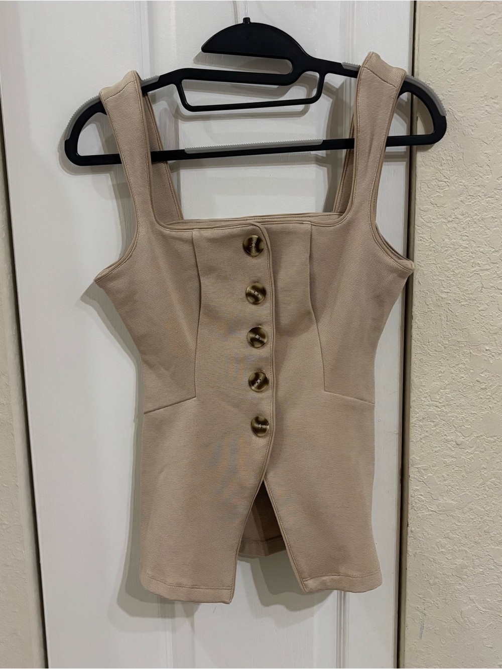 Maeve Beige Structured Longline Vest